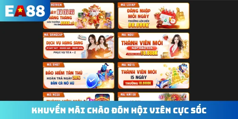 Khuyến mãi chào đón hội viên cực sốc